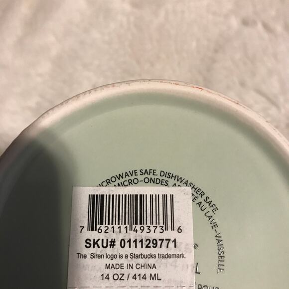 NEW Starbucks 2022 Light Mint Textured Floral Ceramic Anniversary Spring Mug - Picture 3 of 4